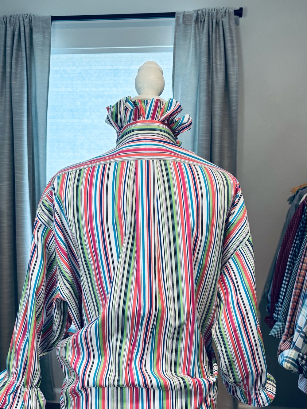 Polo by Ralph Lauren Multicolor Striped Ruffle-Collar Button-Down - Picture 8 of 11